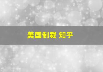 美国制裁 知乎